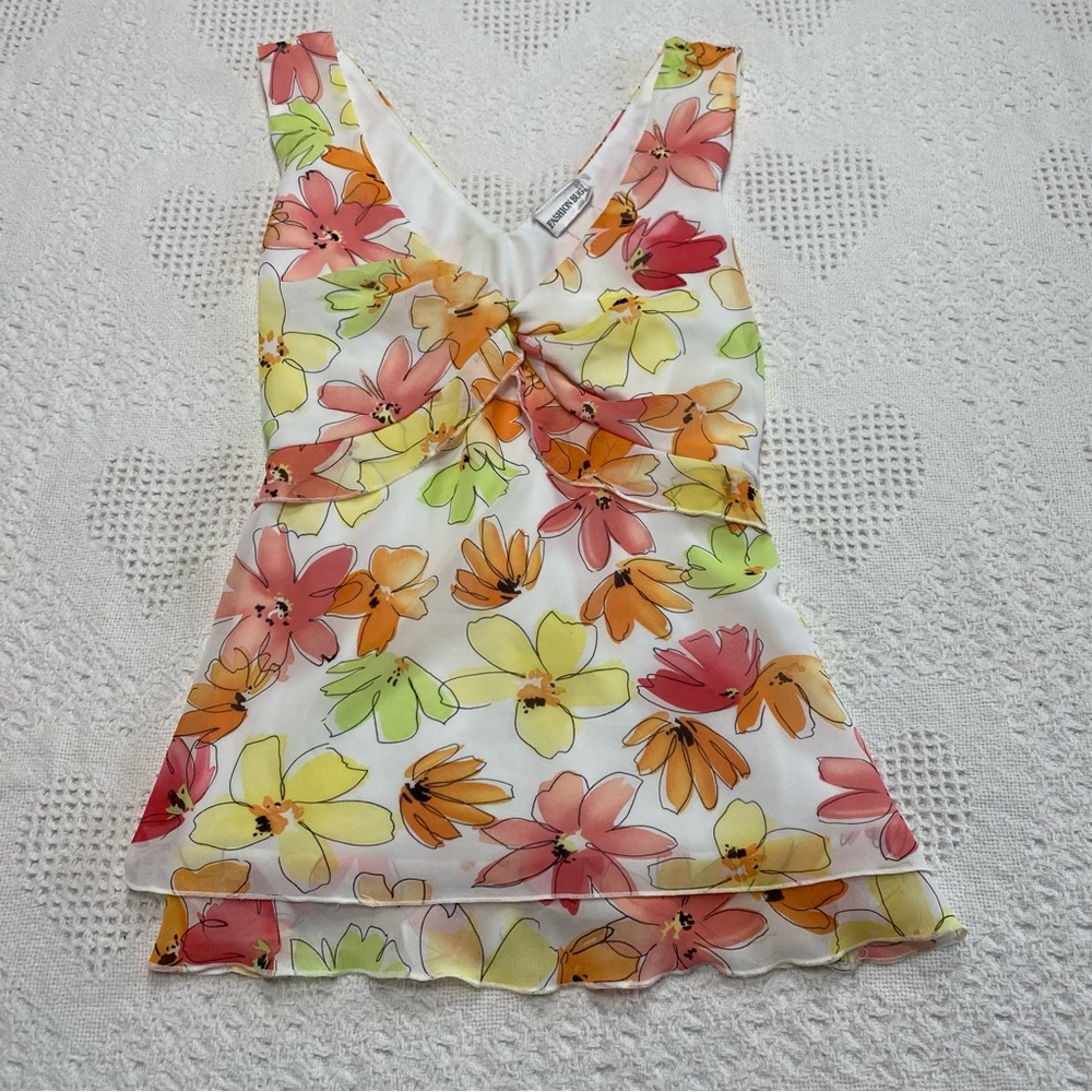 Y2K Fashion Bug Floral Top (S?)